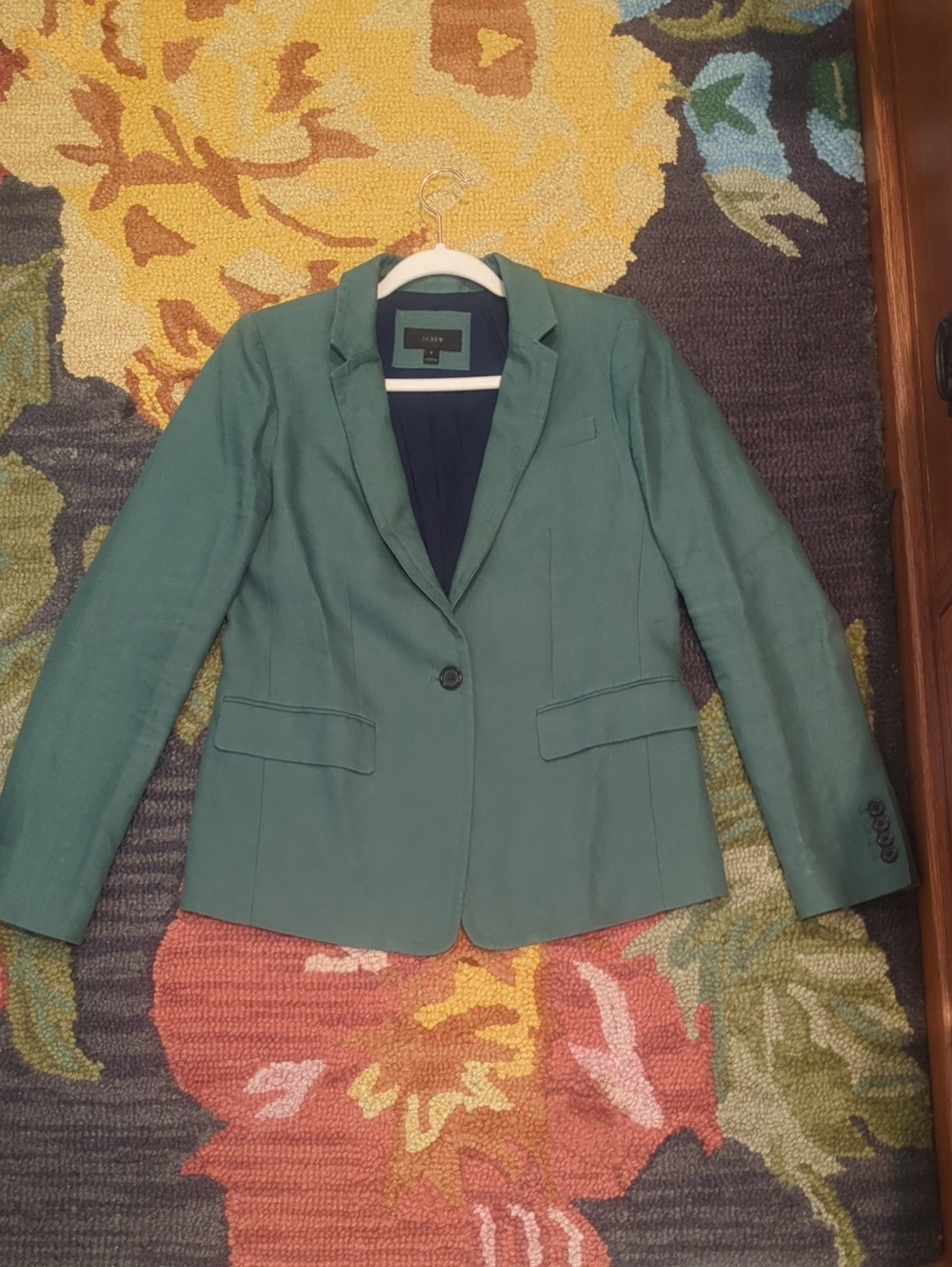 Sage Green 100% Linen One Button J Crew Blazer